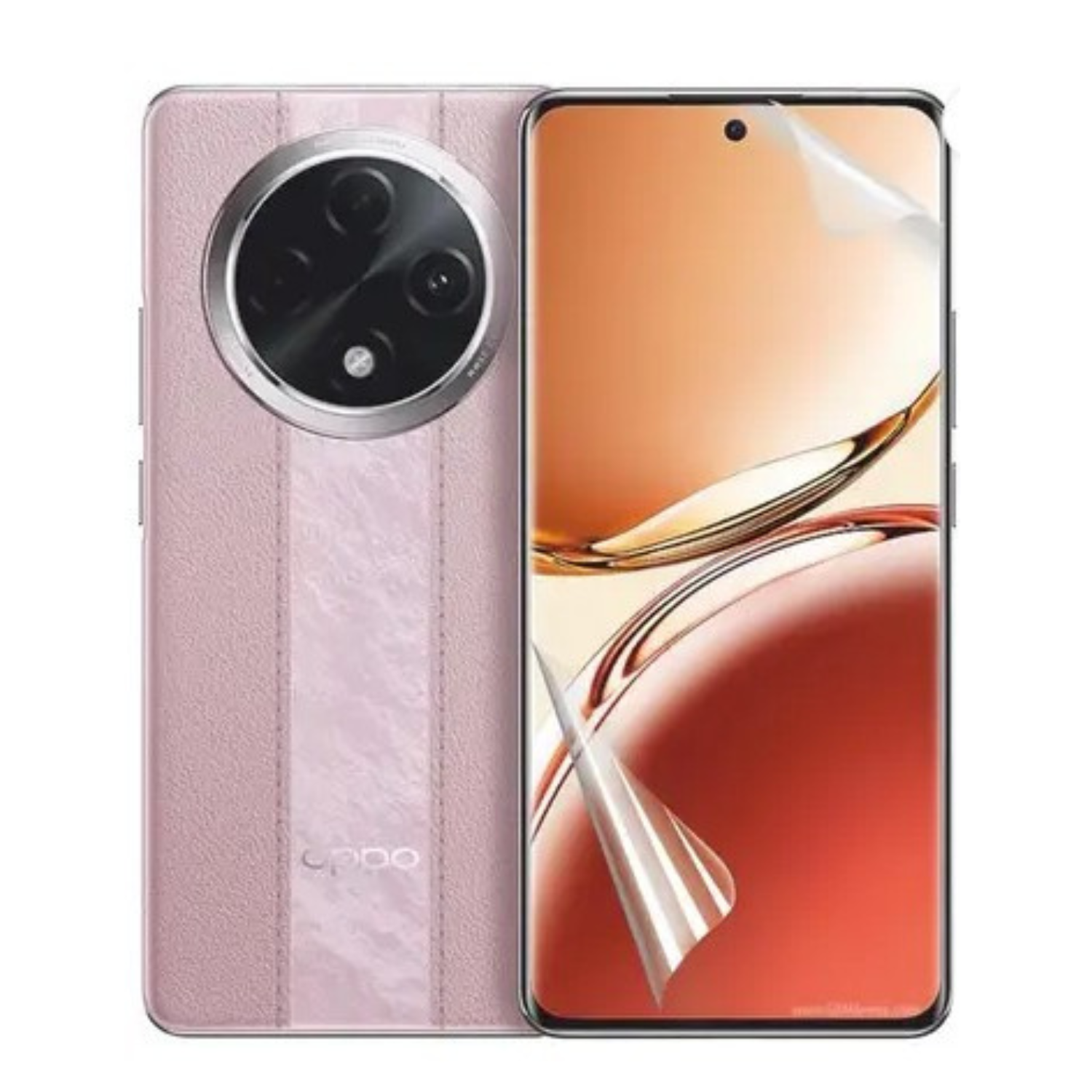9eight5 Hydrogel screen protector for OPPO F27 Pro+ 5G, clear and thin, covering the phone screen with precise cutouts visible.