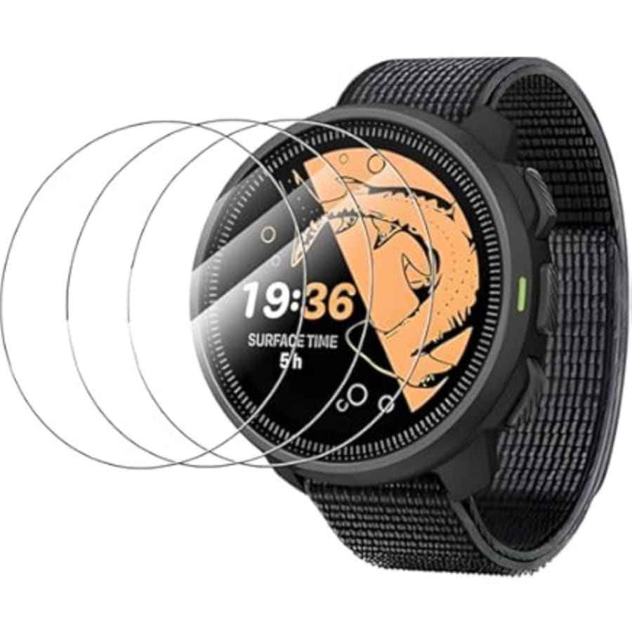Two clear glass screen protectors for Suunto Nautic S watch, designed to shield the watch display from scratches and damage.