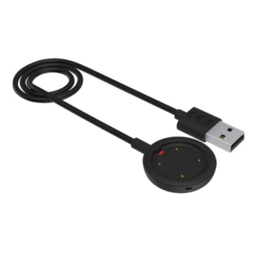 Black USB-A magnetic smartwatch charger cable for Polar Ignite, Vantage, and Grit X series, 1-meter length.