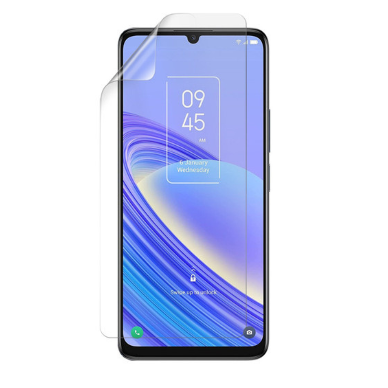 Pair of 9eight5 hydrogel screen protectors for TCL 40 SE smartphone, showing transparent film covering the screen