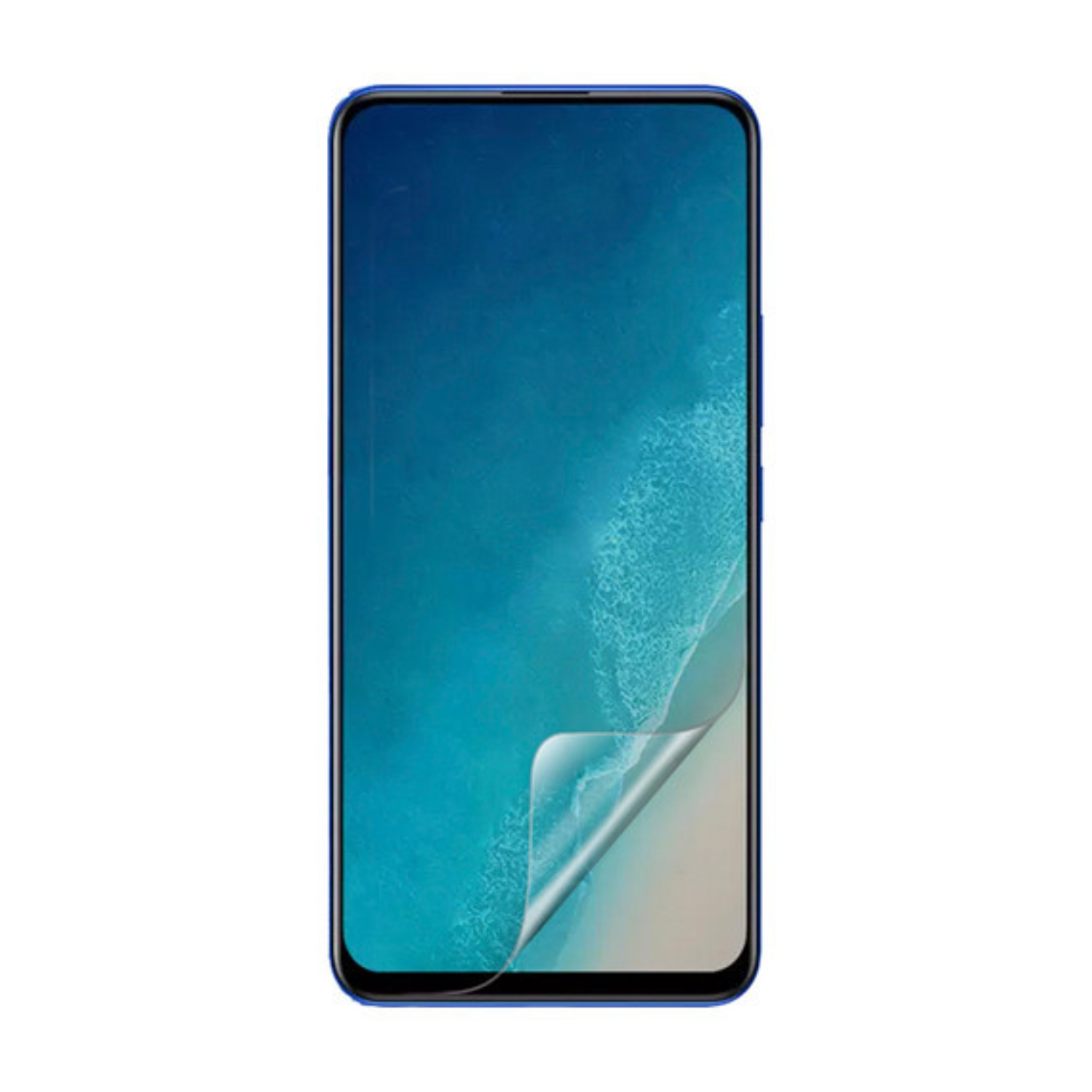 Hydrogel screen protector for Vivo V15 by 9eight5, showing the clear, flexible film fitting over the phone screen.