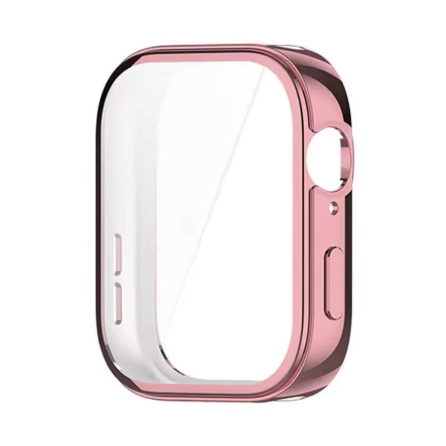 Rosegold protective case for Huawei Watch Fit 5 with screen protector, showing a sleek, fitted design on the watch.