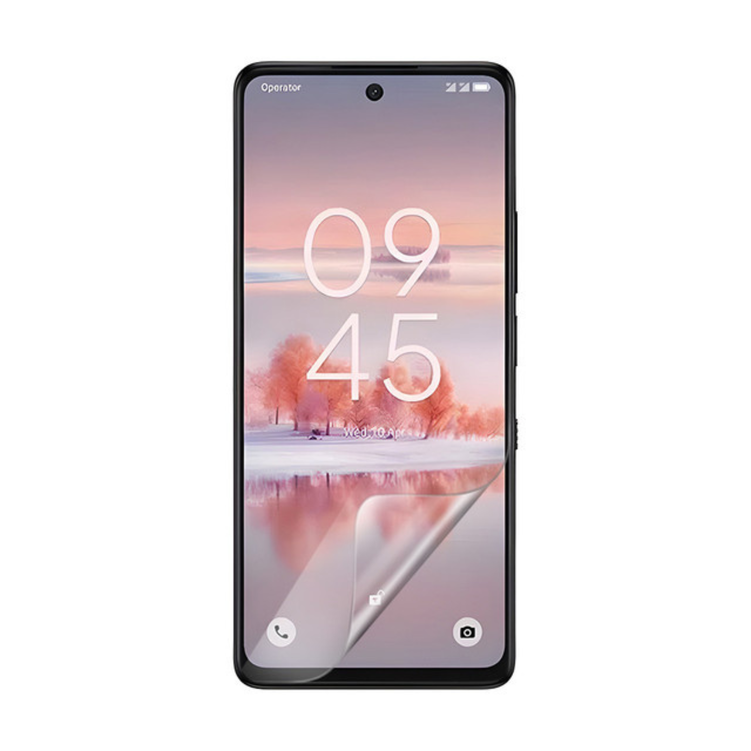 Hydrogel screen protector for TCL 60 NXTPAPER by 9eight5, showing a transparent film fitting over the device screen.