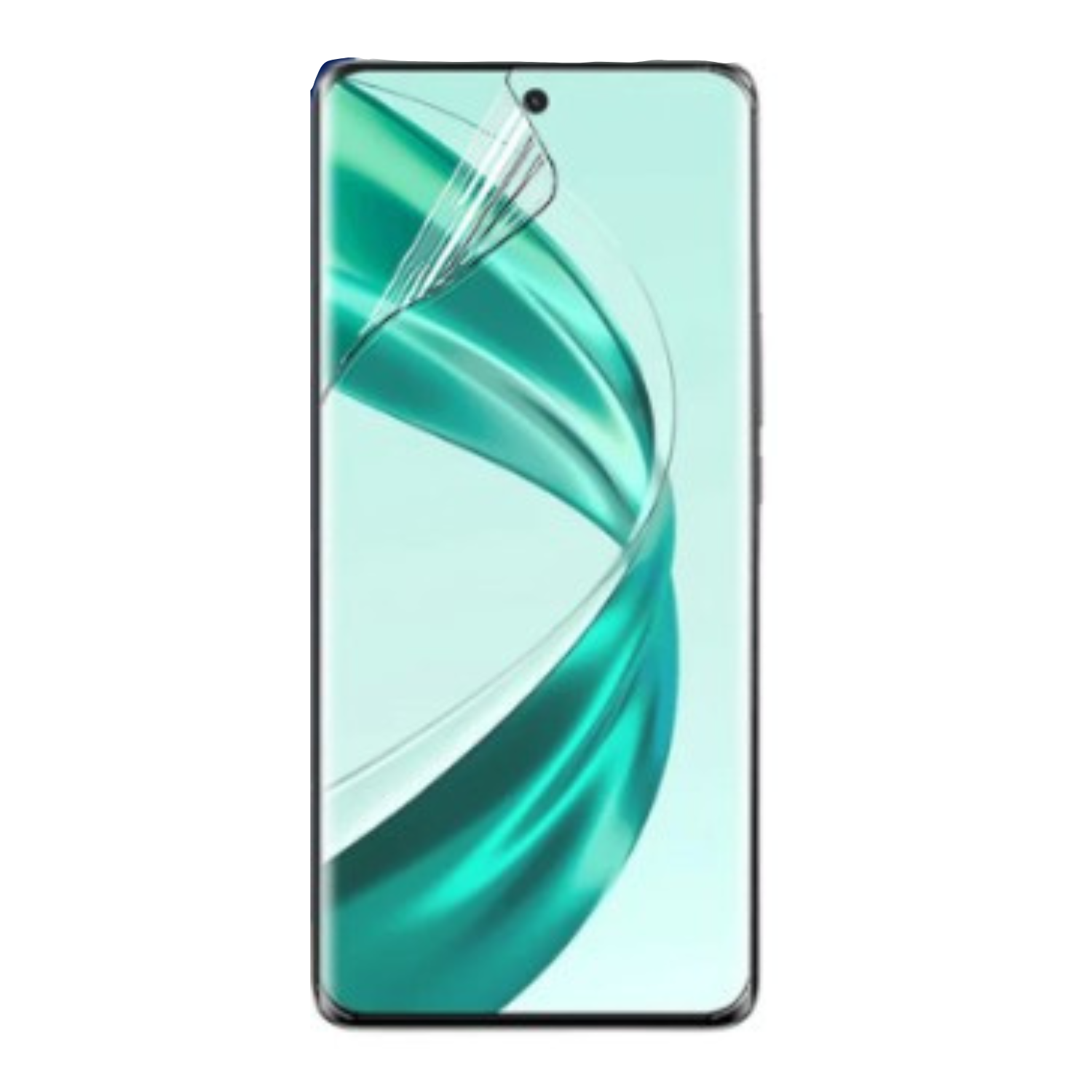 Clear hydrogel screen protector for Honor X50 Pro by 9eight5, shown applied on the phone screen for protection and clarity.