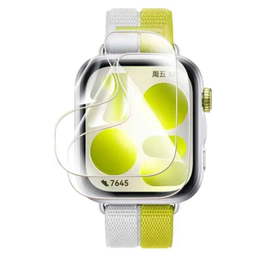 Six hydrogel screen protectors for Huawei Watch Fit 5, designed to safeguard the watch display from scratches.