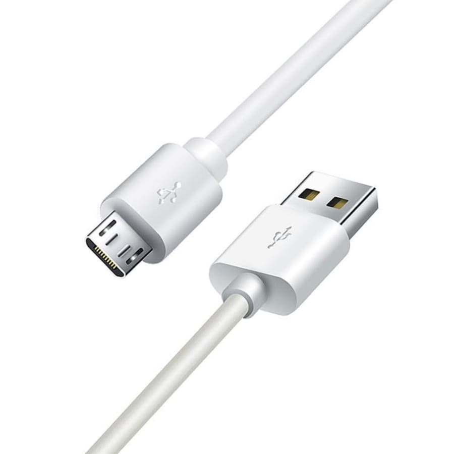 White USB-A to Micro-USB charger cable for LG SmartWatch, compatible with G Watch, G Watch R, Urbane, and Watch Sport, 1m length.