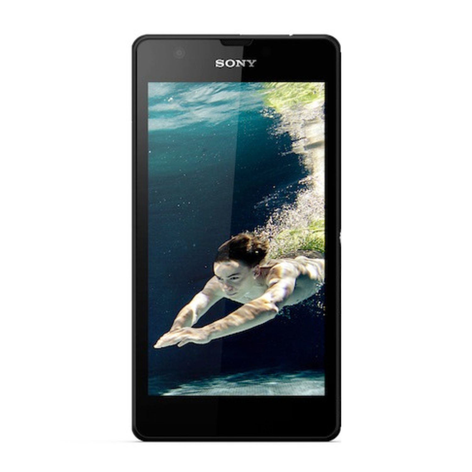 9eight5 hydrogel screen protector for Sony Xperia ZR, shown applied to the device's screen with a clear, smooth surface.