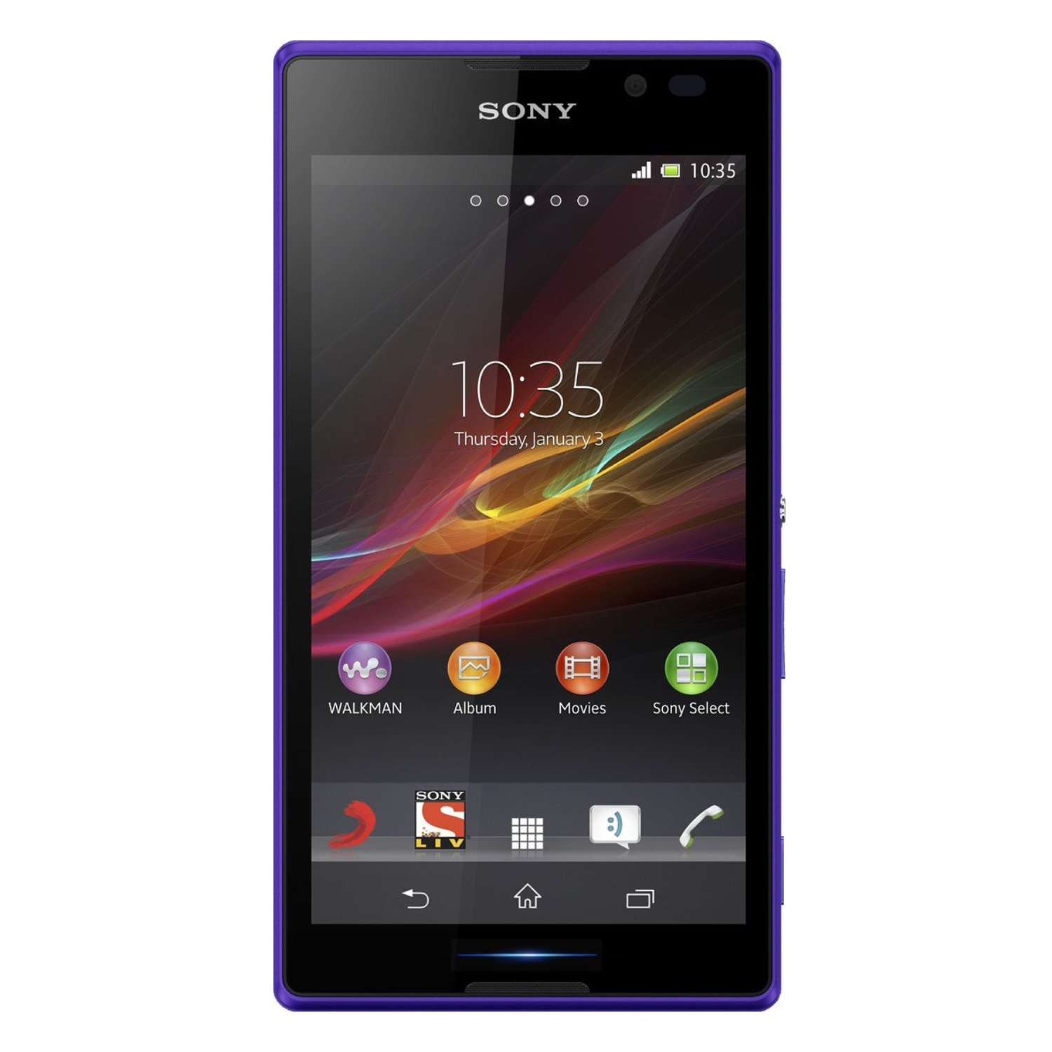 Hydrogel screen protector for Sony Xperia C by 9eight5, showing a clear film fitting over the phone screen.