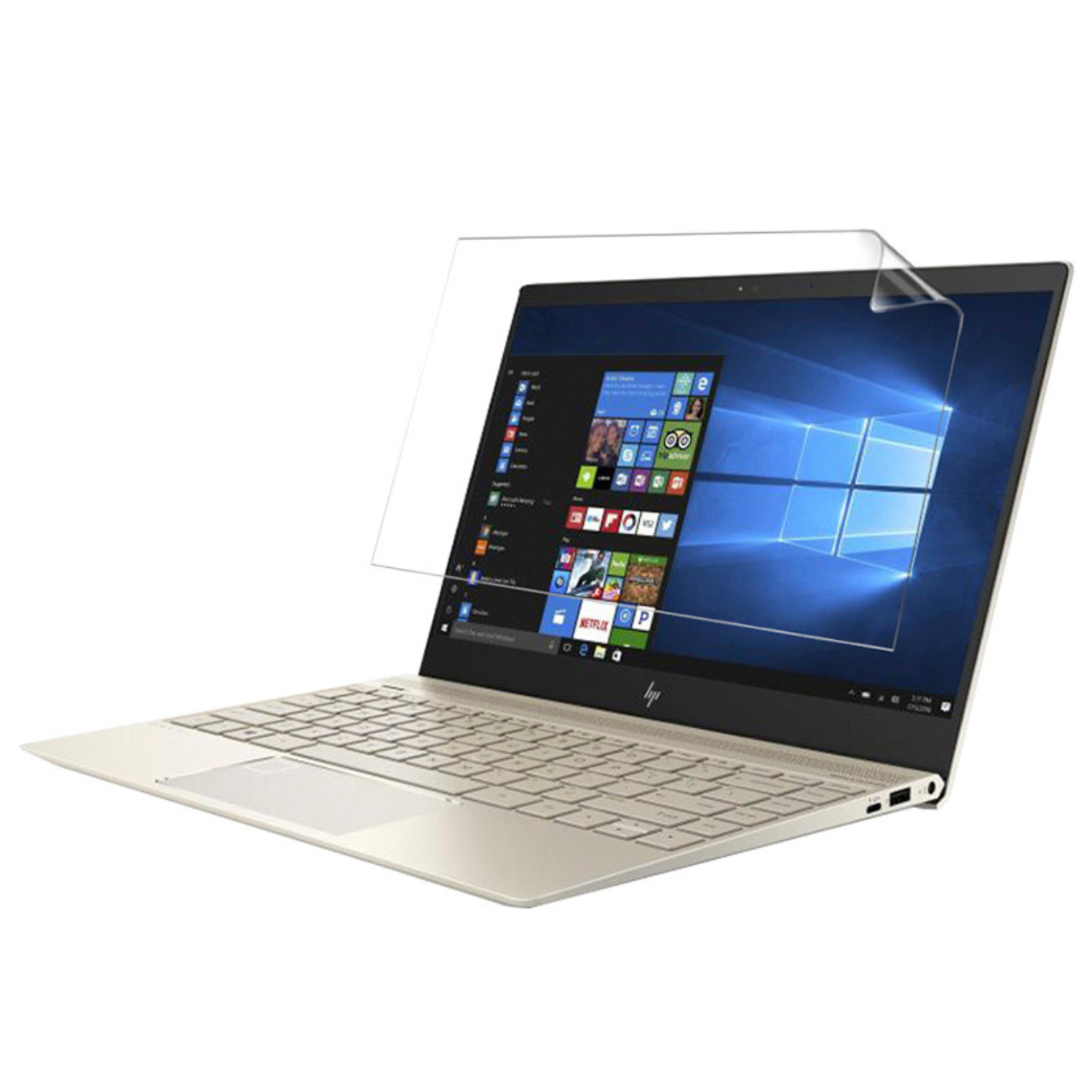 Hydrogel screen protector for HP Envy 13 AD038TU by 9eight5, showing a clear, flexible film fitting over a laptop screen.