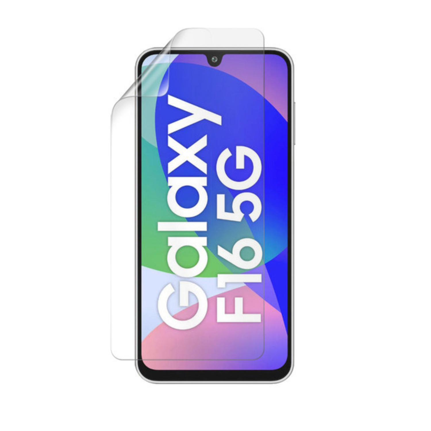 Two 9eight5 hydrogel screen protectors for Samsung Galaxy F16, flexible and clear protectors for phone screens.