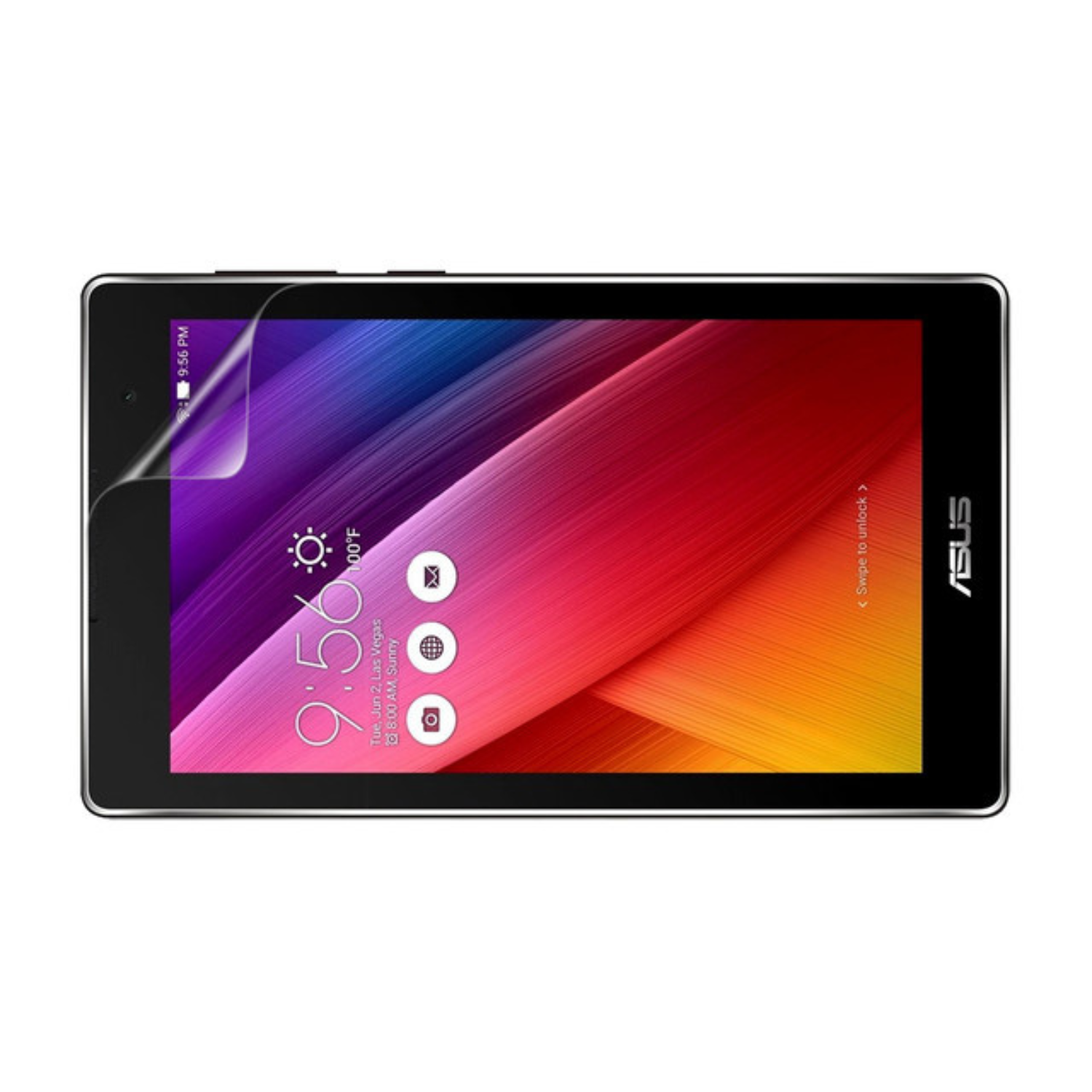 Hydrogel screen protector for Asus Zenpad C 7.0 by 9eight5, showing a close-up of the clear, flexible protective film on the tablet screen.