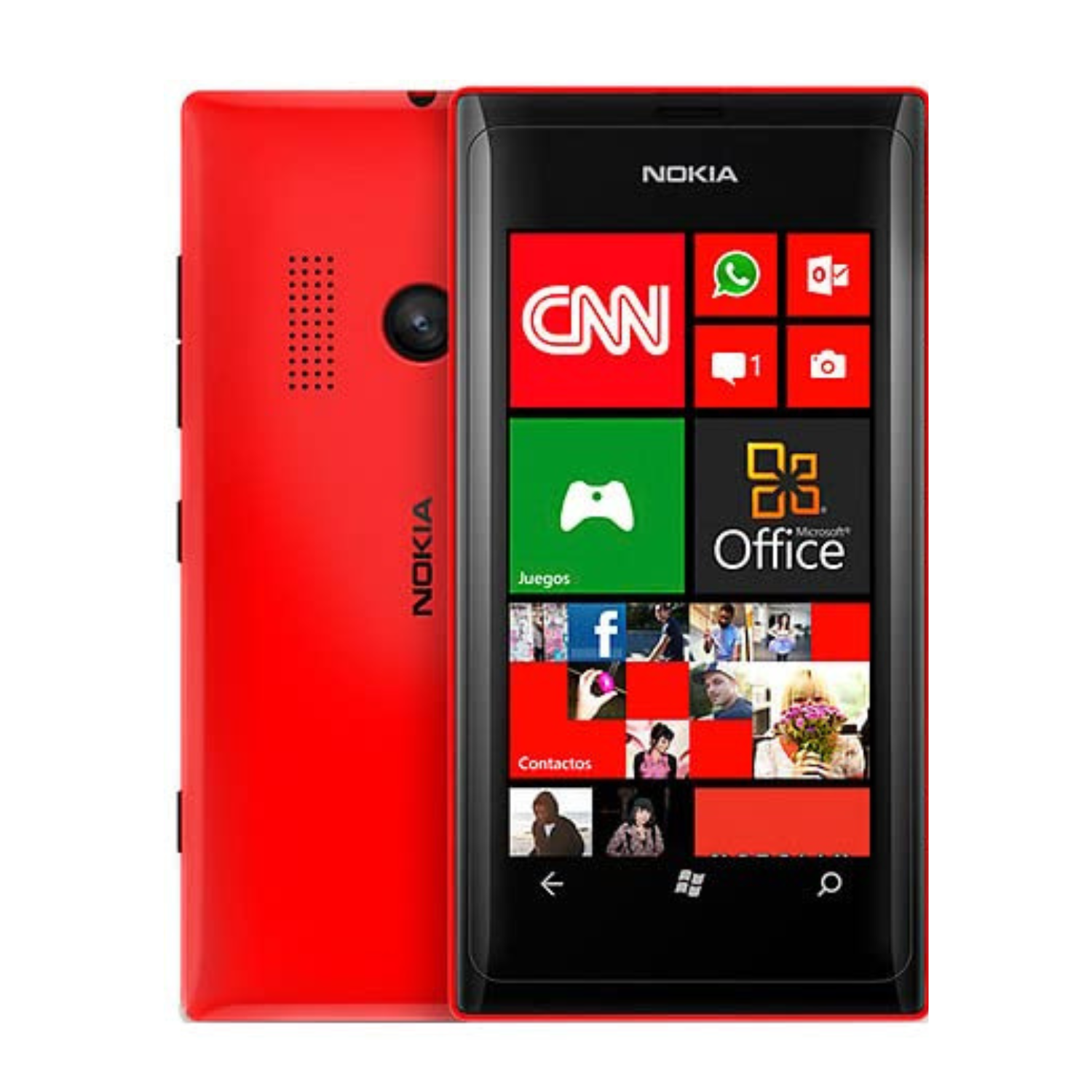 9eight5 hydrogel screen protector for Nokia Lumia 505, clear protective film covering the phone screen.