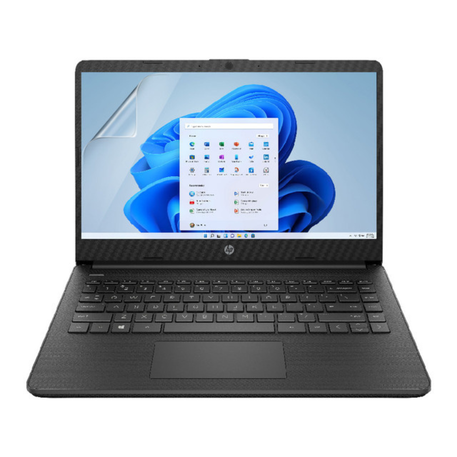 9eight5 hydrogel screen protector for HP 14 DQ0000 laptop, showing the clear, flexible film designed to protect the screen.