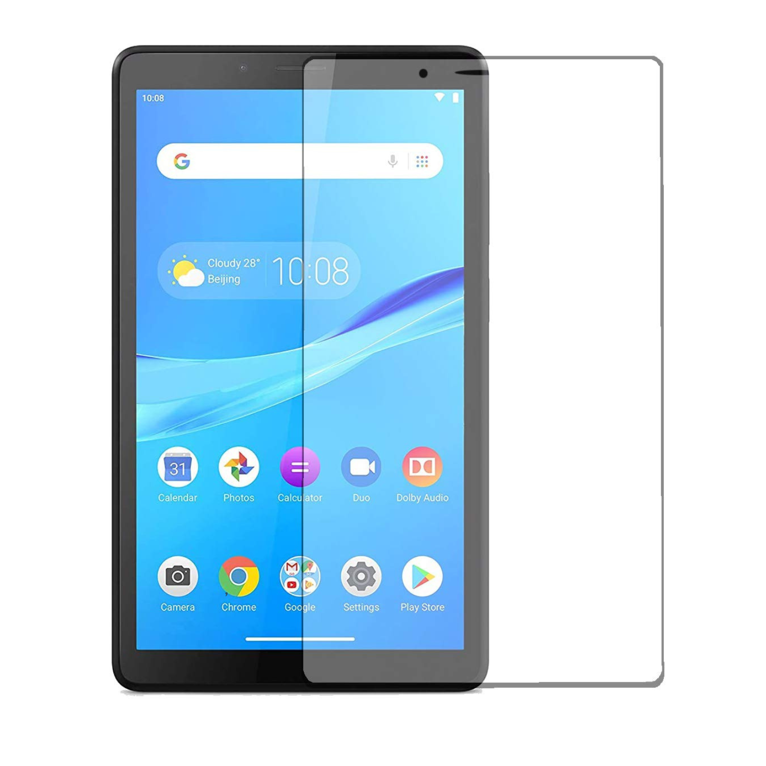 Hydrogel screen protector for Lenovo M7 (1st Gen) by 9eight5, showing clear, flexible material fitting the tablet screen.