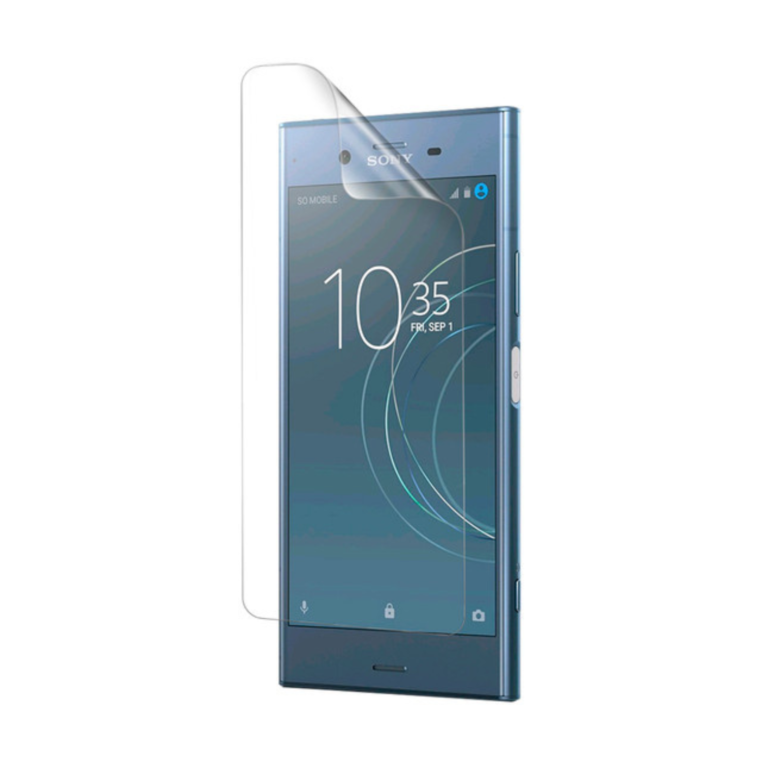 Two clear Hydrogel Screen Protectors for Sony Xperia XZ1 by 9eight5, showing flexible, transparent covers in packaging.