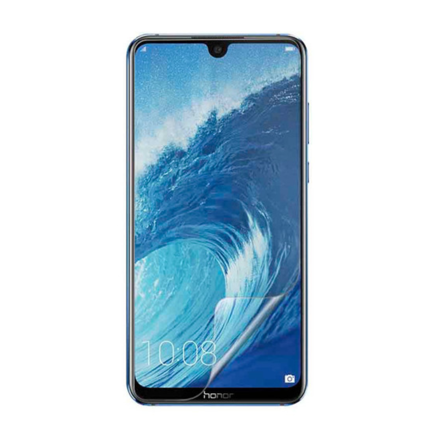 Two 9eight5 hydrogel screen protectors for Honor 8X Max smartphones, shown in a clear, close-up view of the packaging.