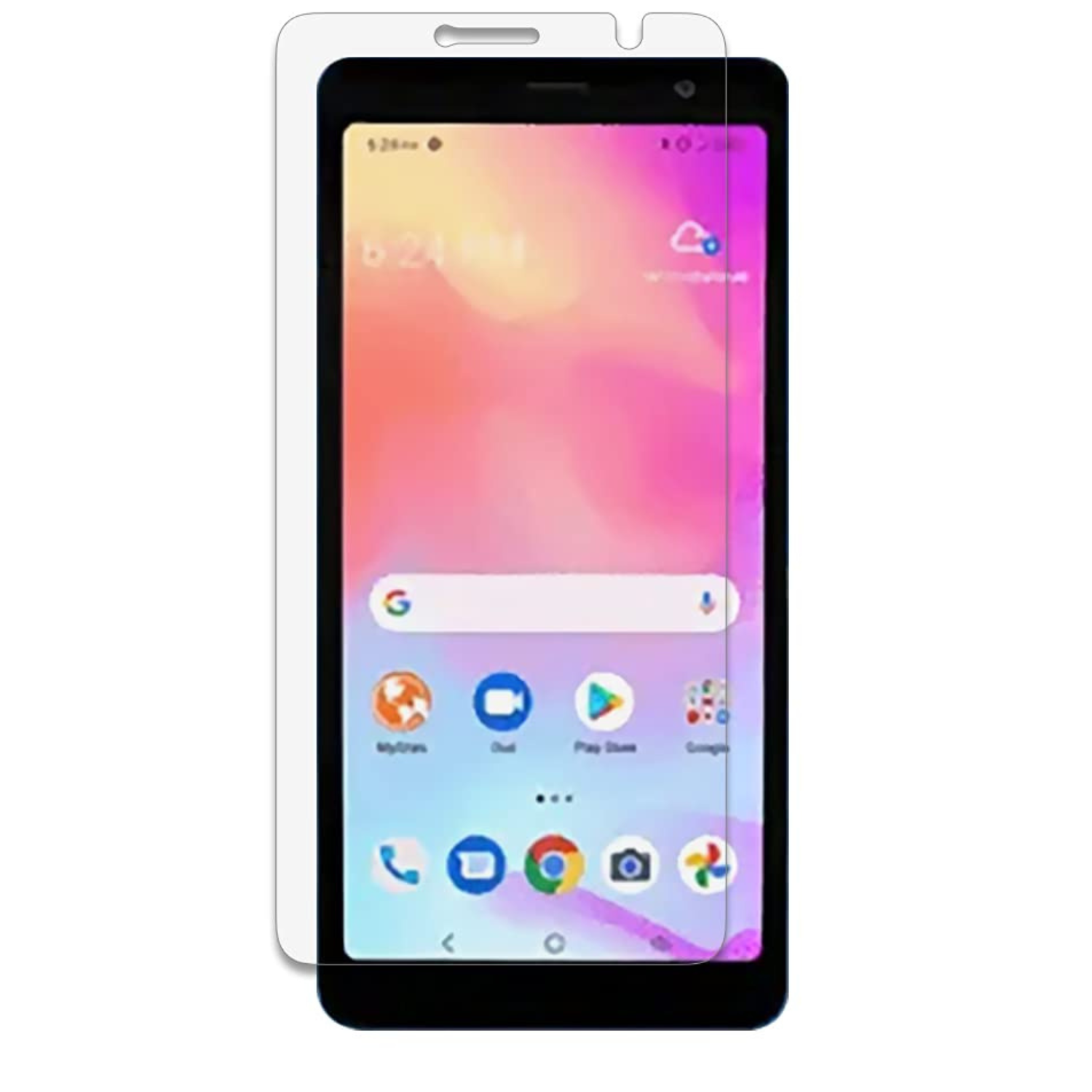TCL A3 hydrogel screen protector by 9eight5, transparent and flexible, designed to shield the phone screen from scratches and impacts.