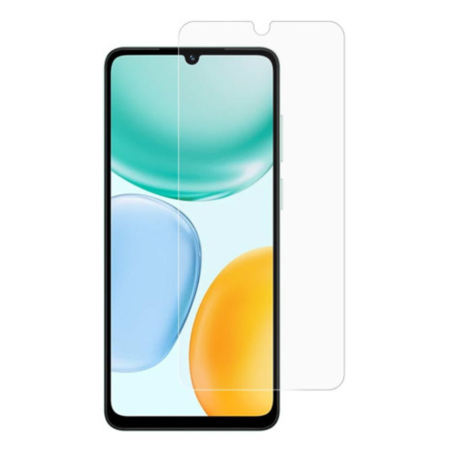 Hydrogel screen protector for Honor X5c Plus, clear flexible film, showing installation on smartphone screen.
