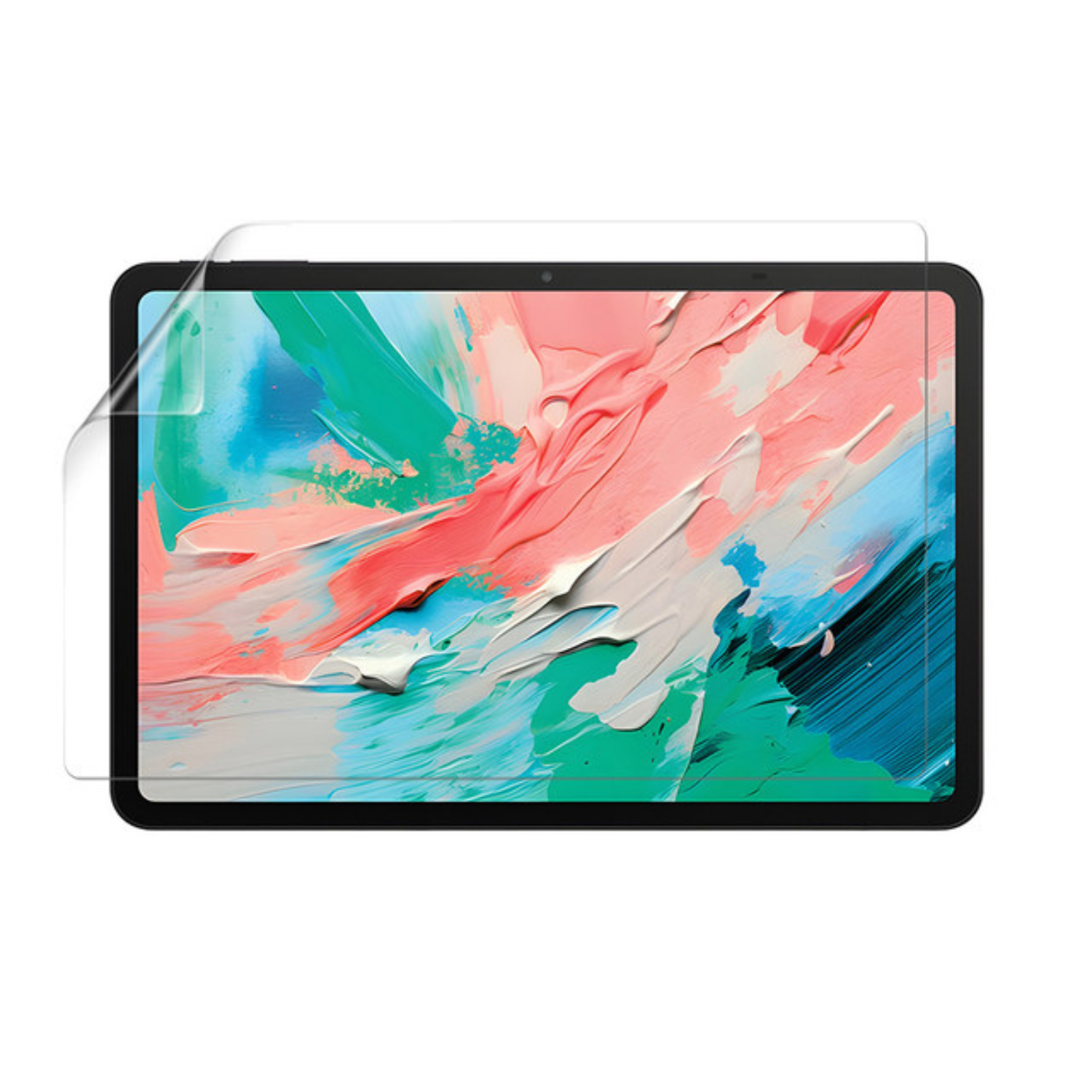 Hydrogel screen protector for TCL NxtPaper 11 Gen 2, showing a clear, flexible film fitting the tablet's screen with precise edges.