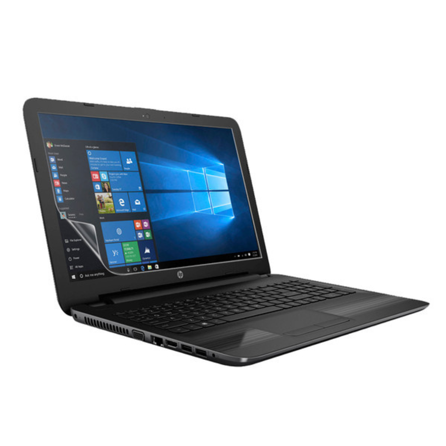 Hydrogel screen protector for HP 250 G5 laptop, clear and flexible protection by 9eight5, shown applied on screen.