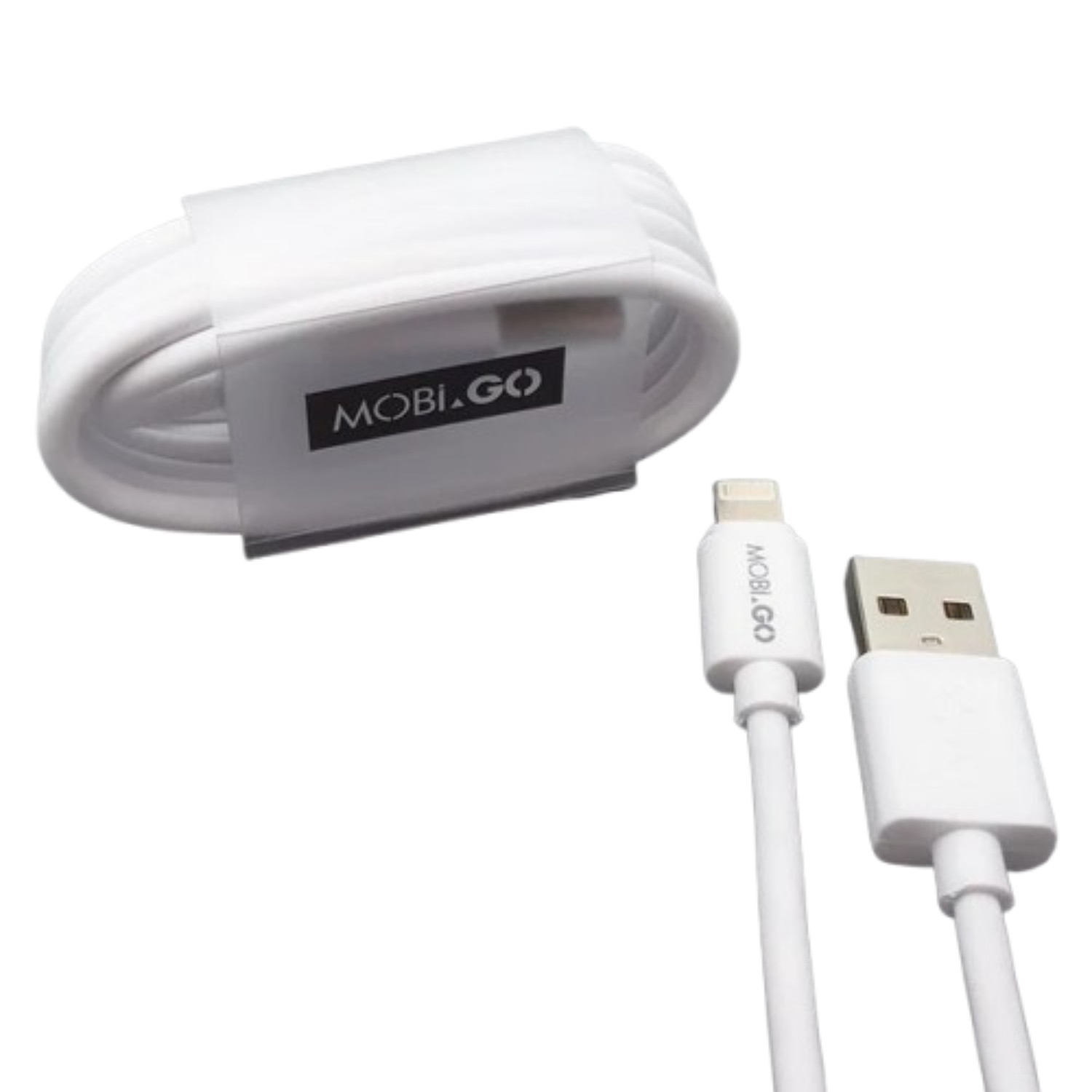 9eight5 Mobigo 1m USB-A to Lightning cable accessory, showing the cable with connectors on a white background.