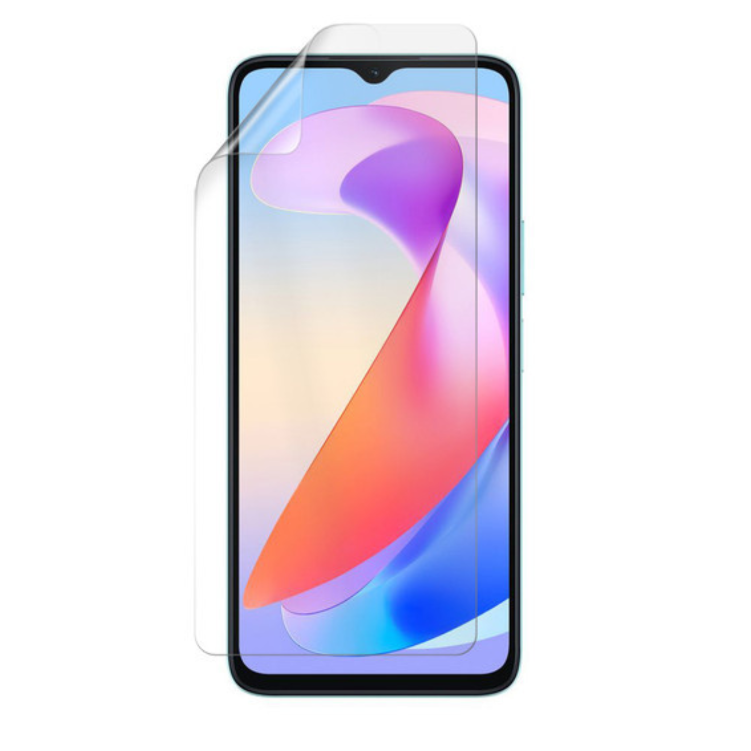 Hydrogel screen protector for Honor X6a by 9eight5, showing a clear, flexible film covering the phone screen.