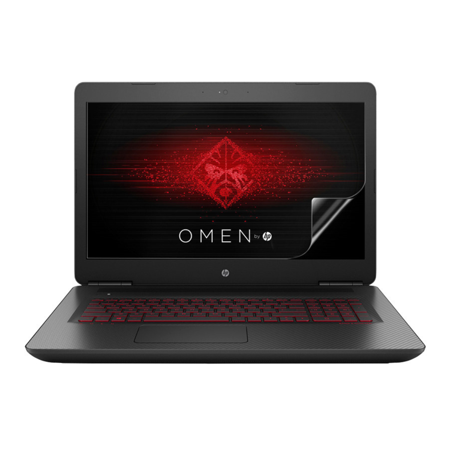 Hydrogel screen protector for HP OMEN 15 AX206NA gaming laptop, by 9eight5, showing installation on the laptop screen.
