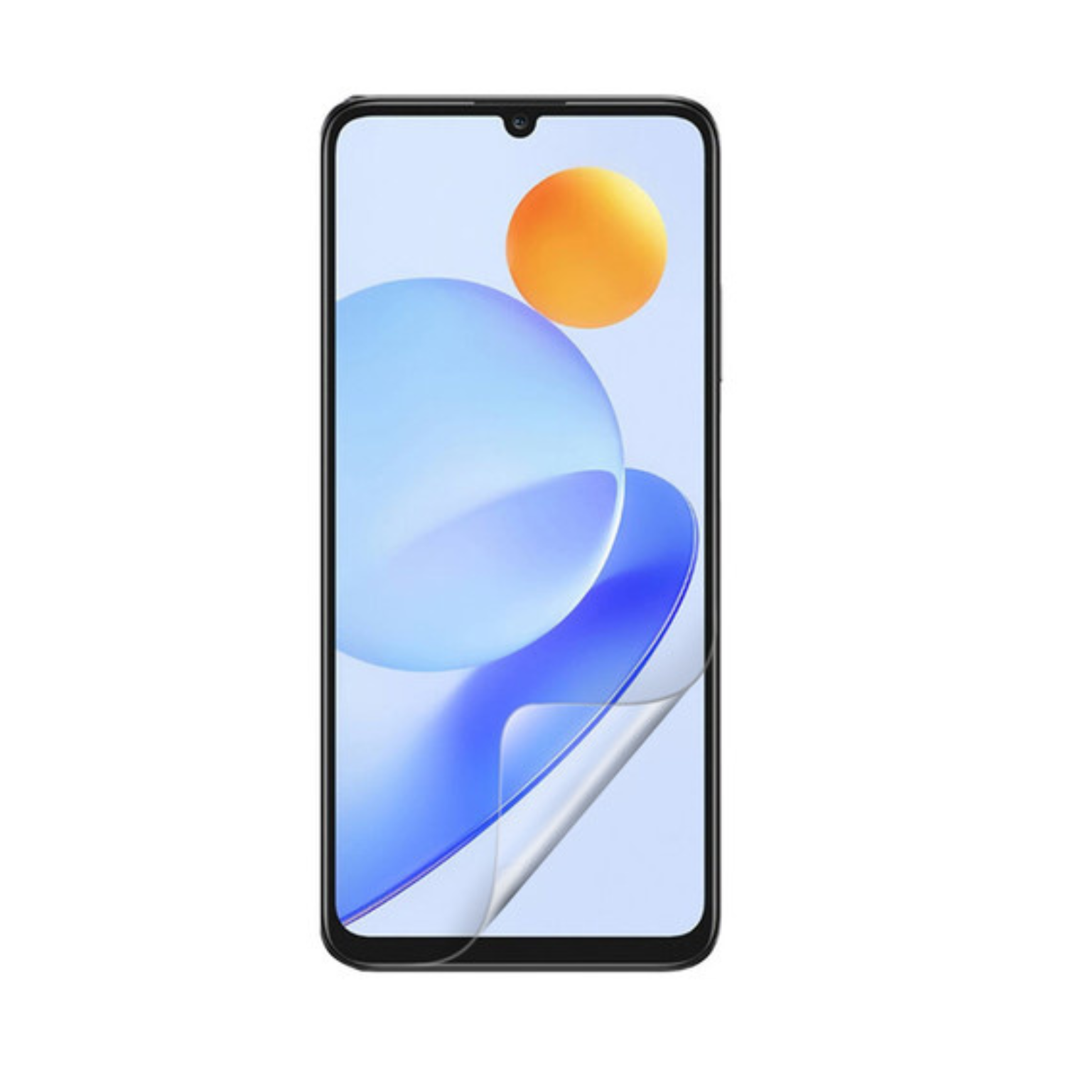 9eight5 hydrogel screen protector for Honor Play 7T, showing a clear, flexible shield fitting the smartphone screen.