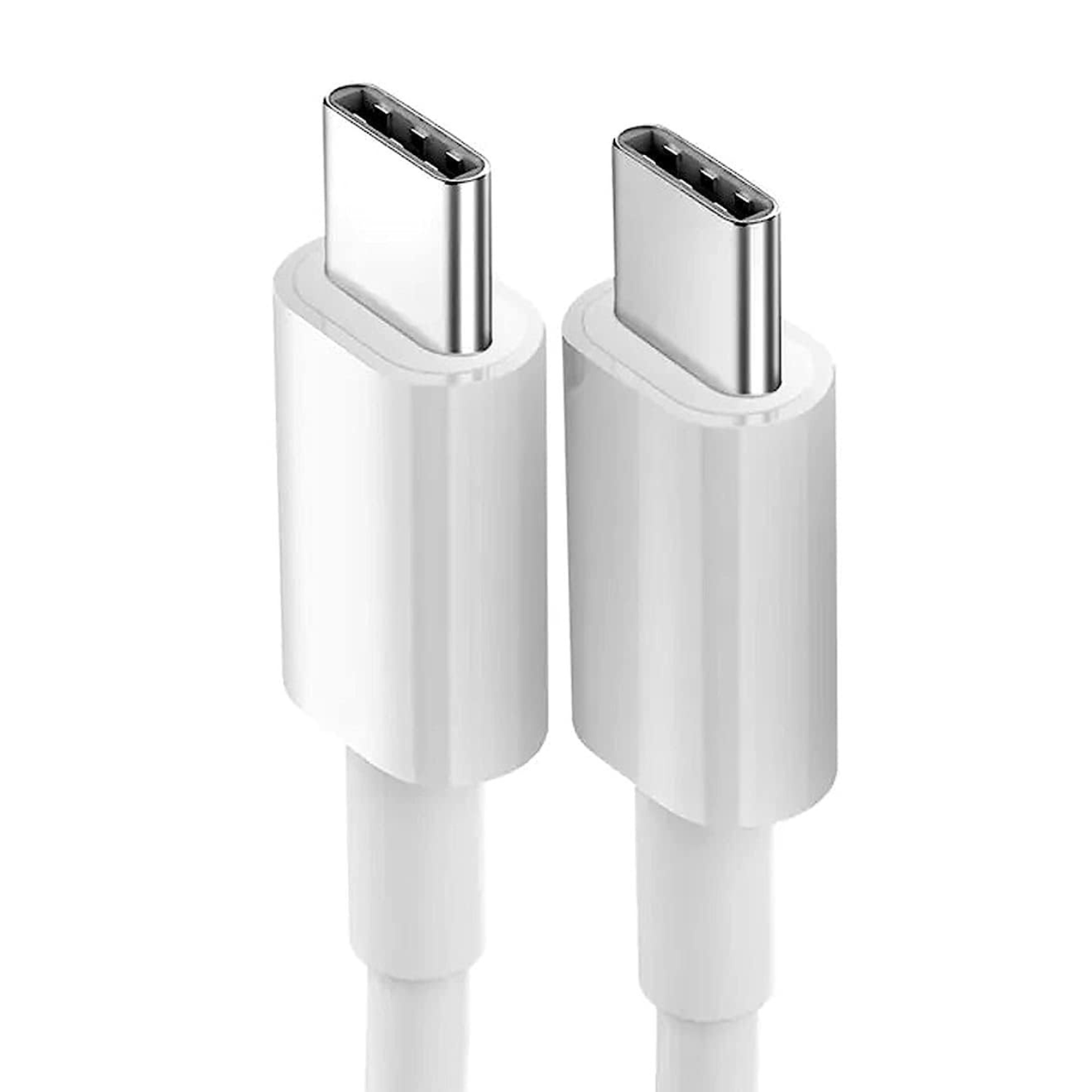 White 1m USB-C to USB-C charger cable for LG phones by 9eight5, showing a close-up of the cable's connectors and length.