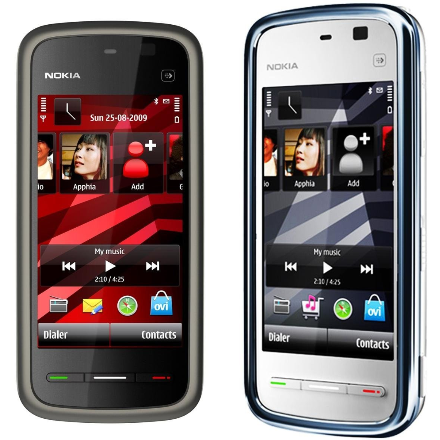 Nokia 5233 hydrogel screen protector by 9eight5, showing the clear, flexible film applied on the phone screen.