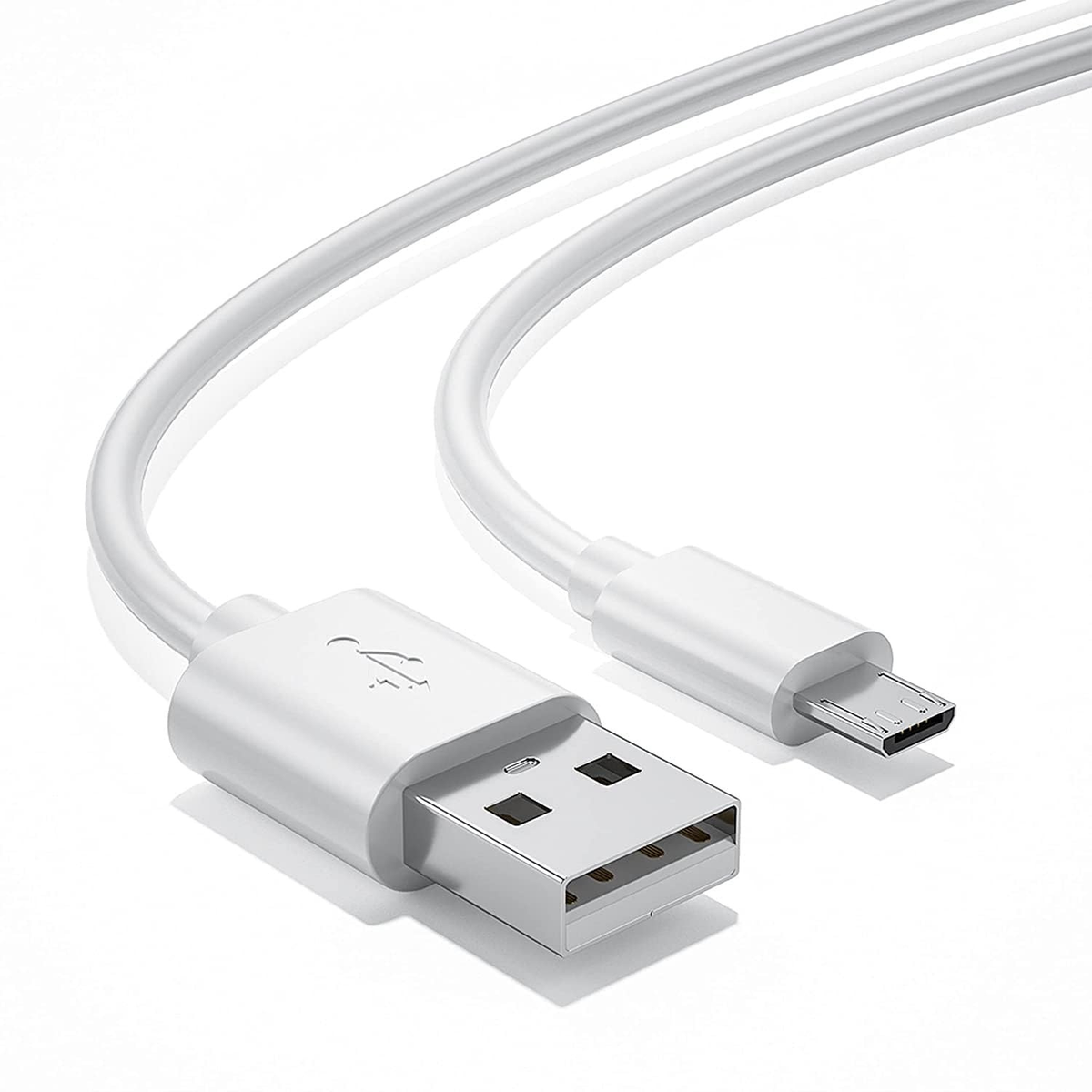 White 1m USB-A to Micro-USB charger cable for HTC phones, compatible electronics accessories by 9eight5.
