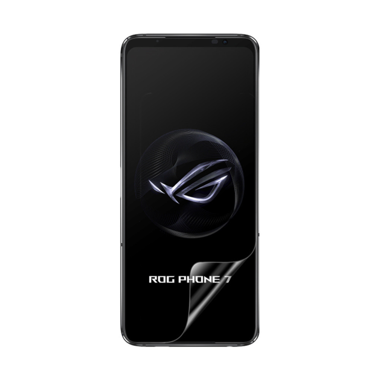 Two clear Hydrogel screen protectors for Asus ROG Phone 7 by 9eight5, shown in packaging with protective film.