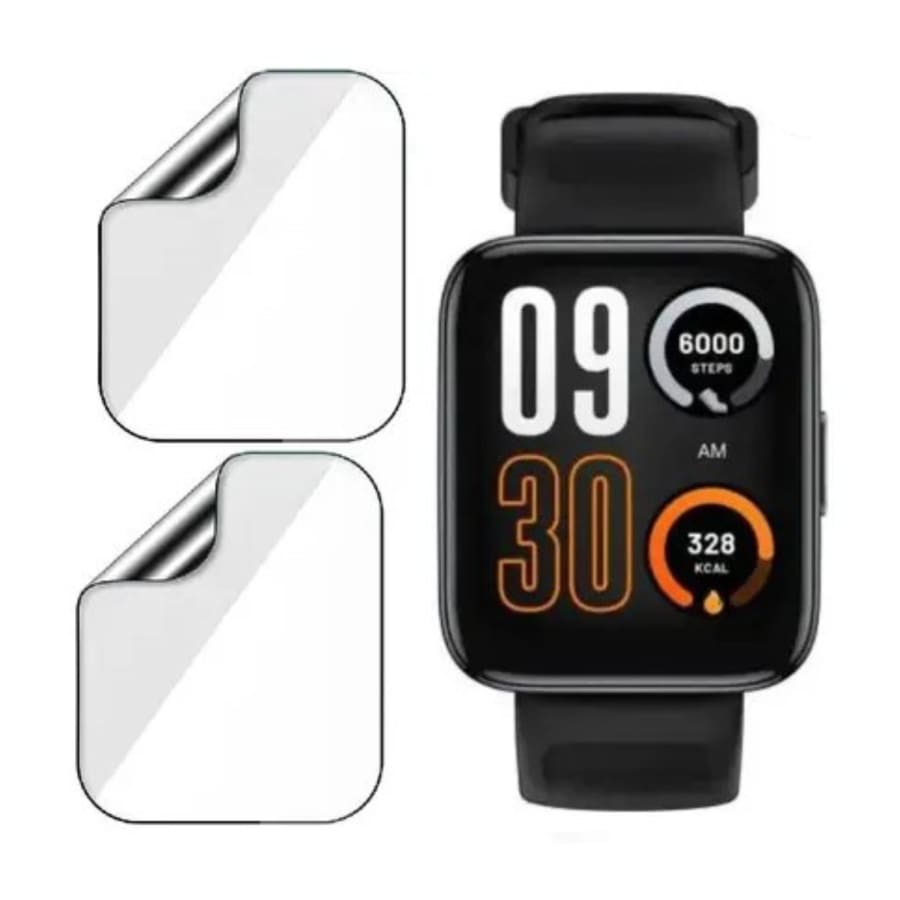 Six hydrogel screen protectors for Realme Watch 3 Pro, transparent watch screen protector set by That Watch Shop