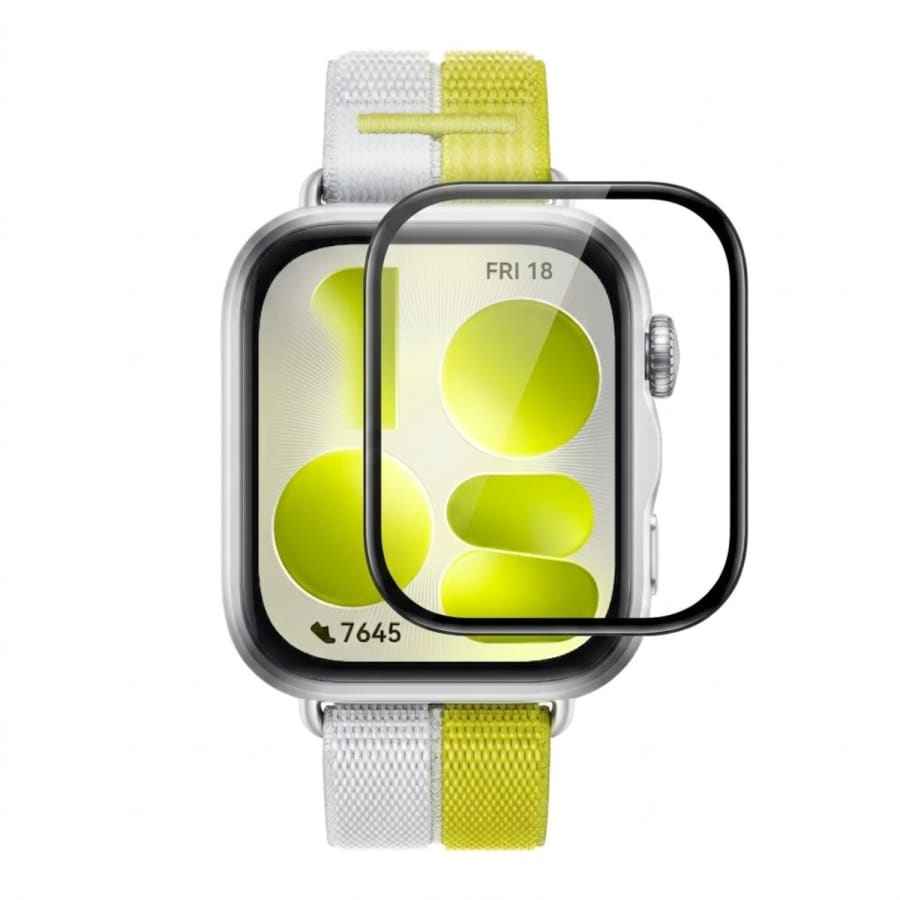 Two black-edged Huawei Watch Fit 5 screen protectors in a pack, designed to shield the watch's display from scratches and damage.