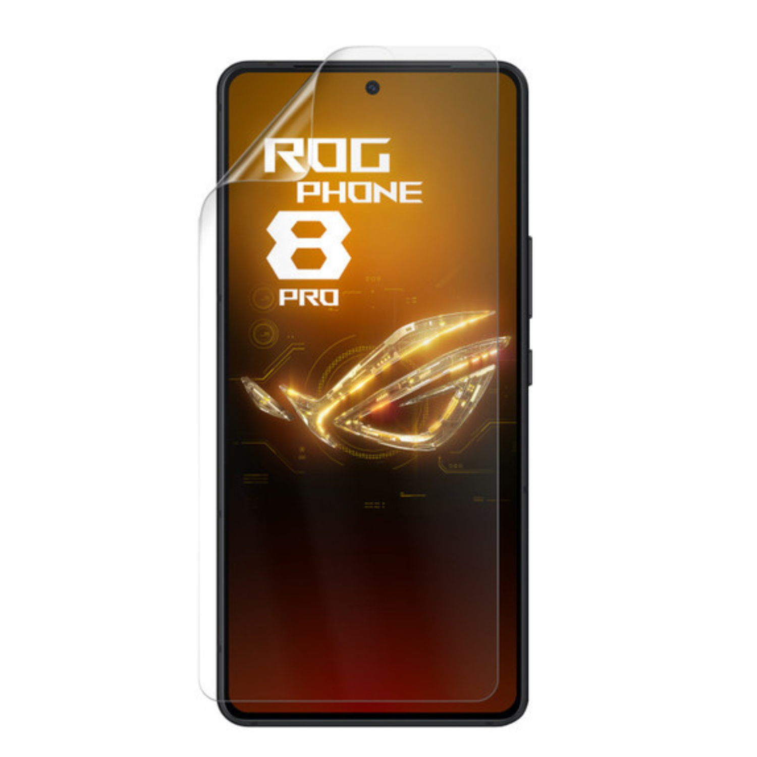 Two 9eight5 hydrogel screen protectors for Asus ROG Phone 8 Pro, designed to safeguard the phone's screen.