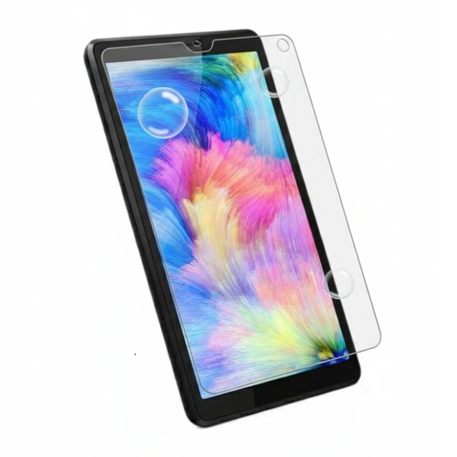 Hydrogel screen protector for Lenovo M7 2nd Gen by 9eight5, shown in packaging with clear film edges and installation guide.