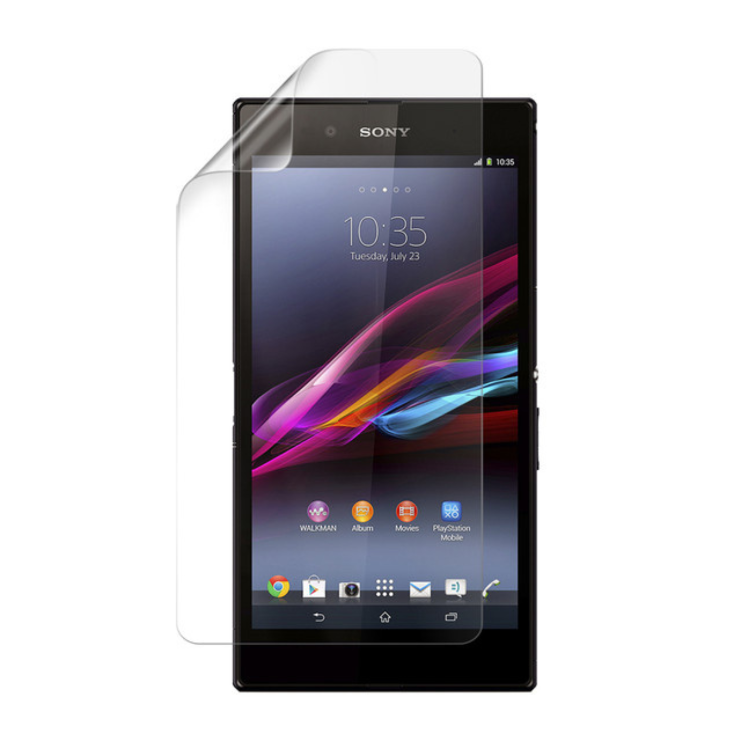 Two 9eight5 hydrogel screen protectors for Sony Xperia Z Ultra, clear protective film for screen protection.