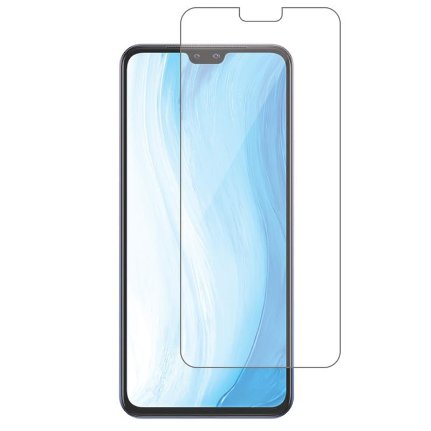 Hydrogel screen protector for Vivo S7 by 9eight5, shown on a smartphone with clear, flexible film covering the screen.