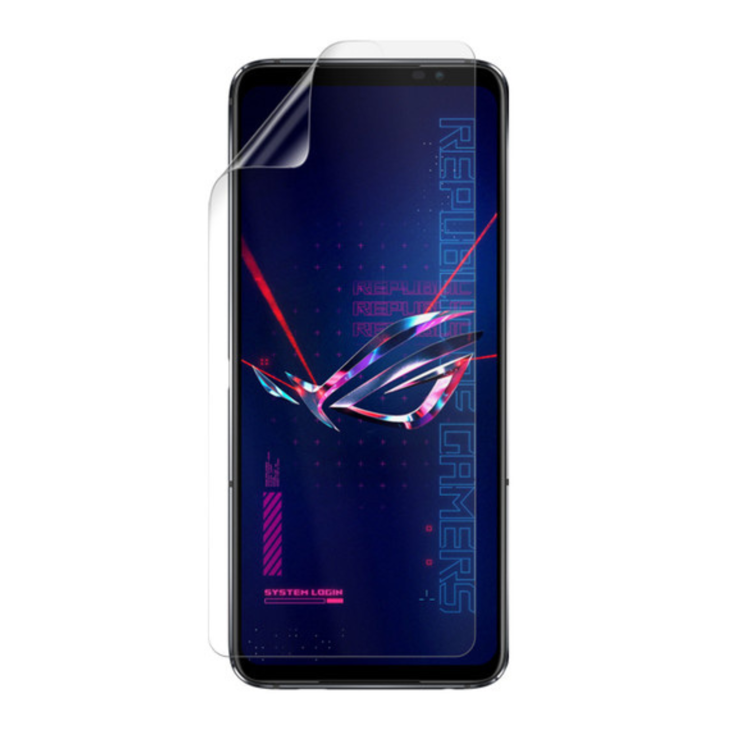 Hydrogel screen protector for Asus ROG Phone 6 Pro by 9eight5, shown in packaging with two protectors stacked.