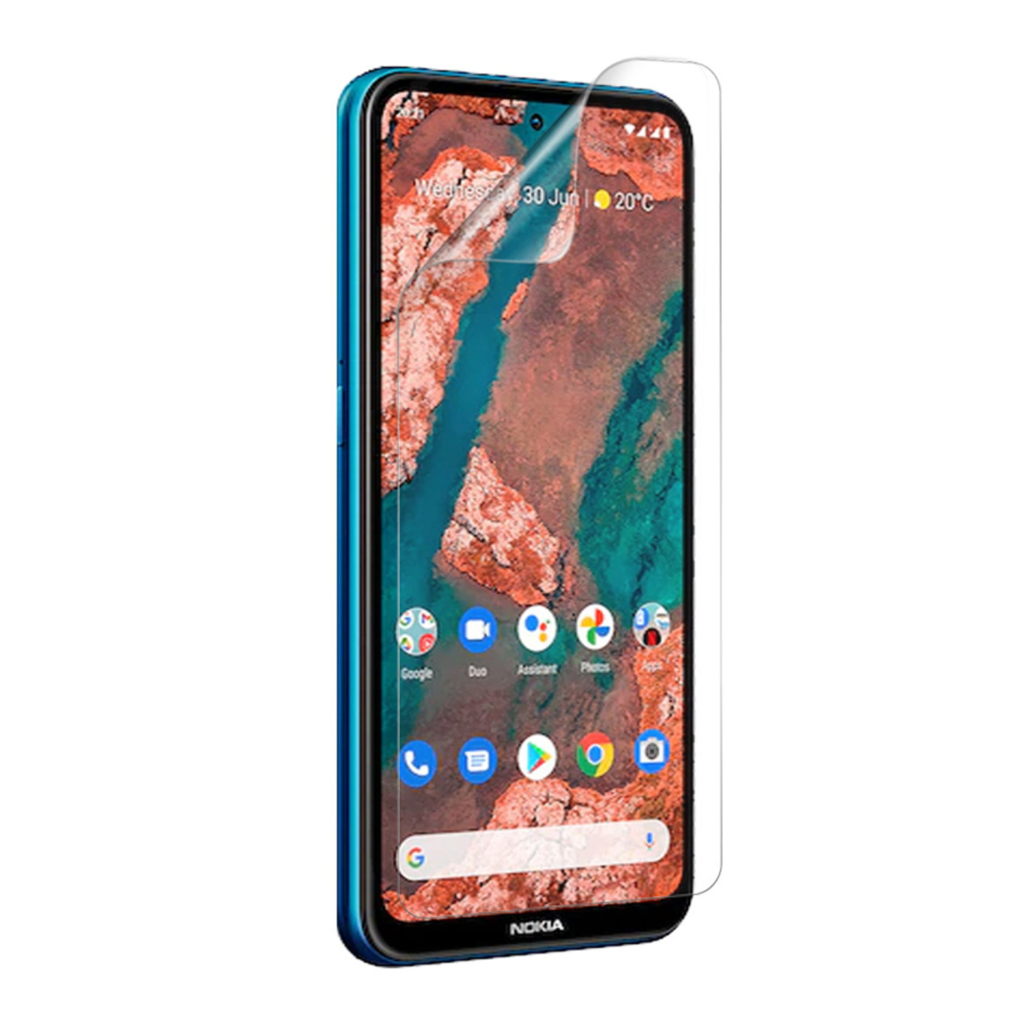 Hydrogel screen protector for Nokia X10 by 9eight5, showing the clear, flexible film designed to protect the phone screen.