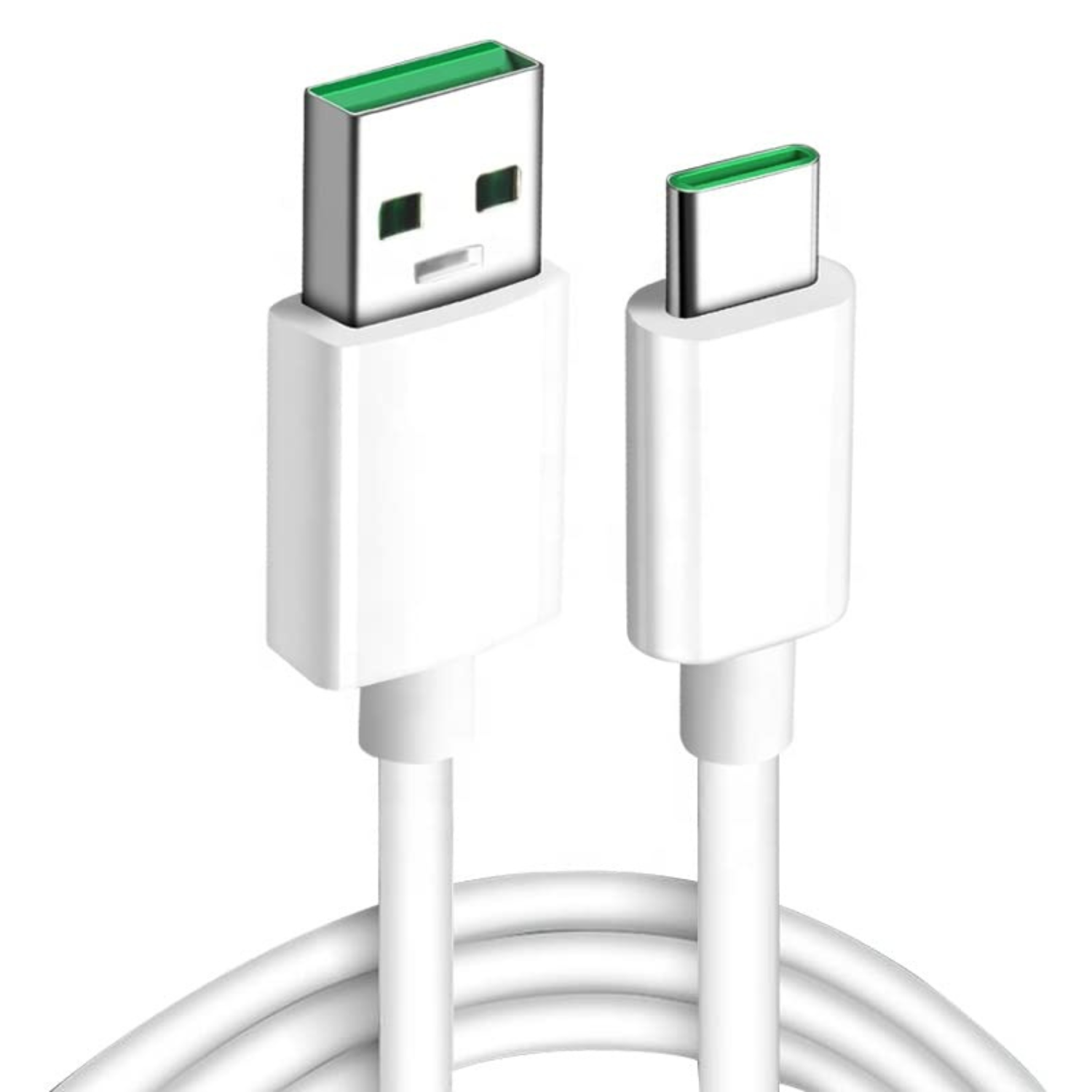 White 1m Oppo VOOC/SuperVOOC USB-C charger cable by 9eight5, designed for fast charging compatible with Oppo smartphones.