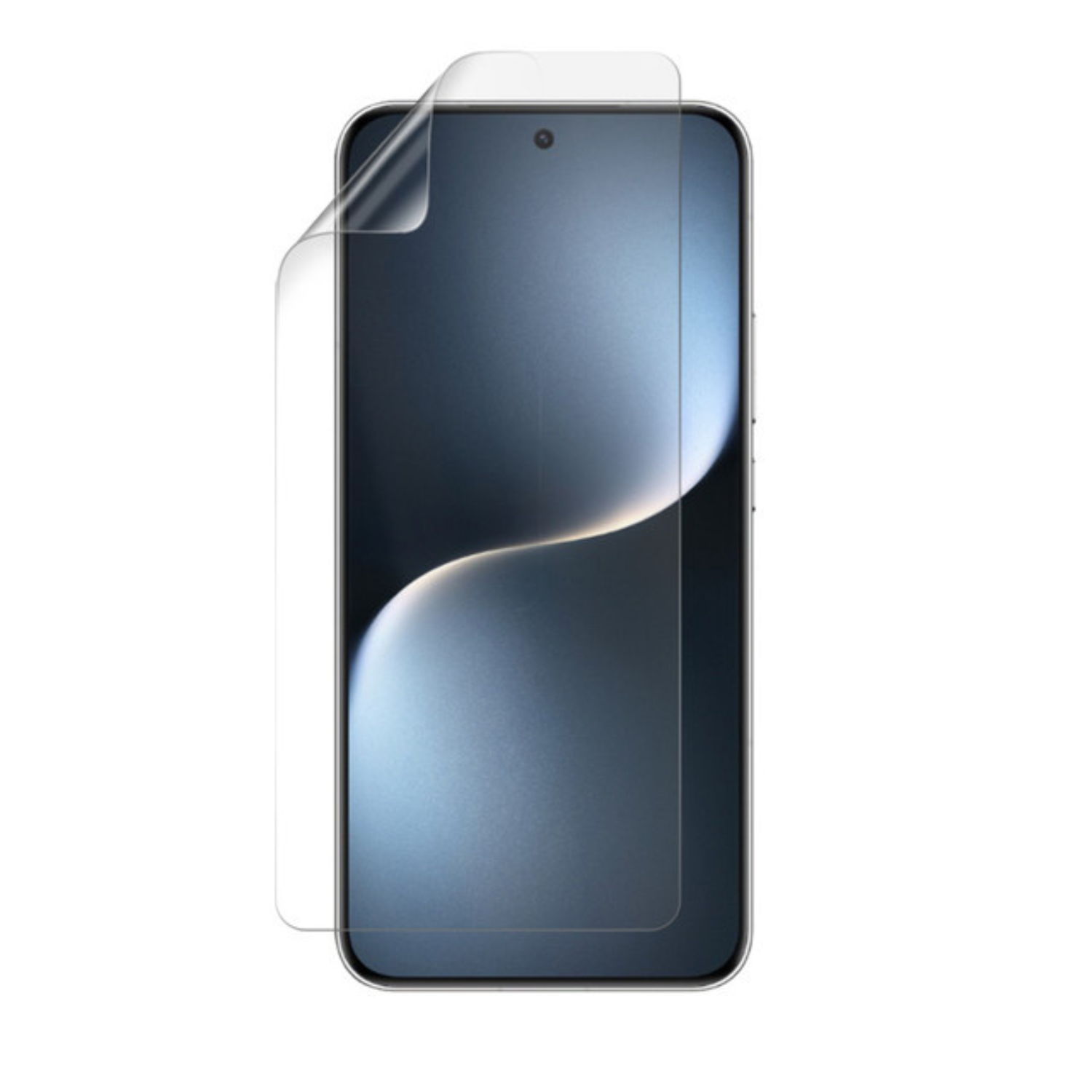 Hydrogel screen protector for Honor Magic7 by 9eight5, showing a close-up of the transparent, flexible protector on the smartphone screen.