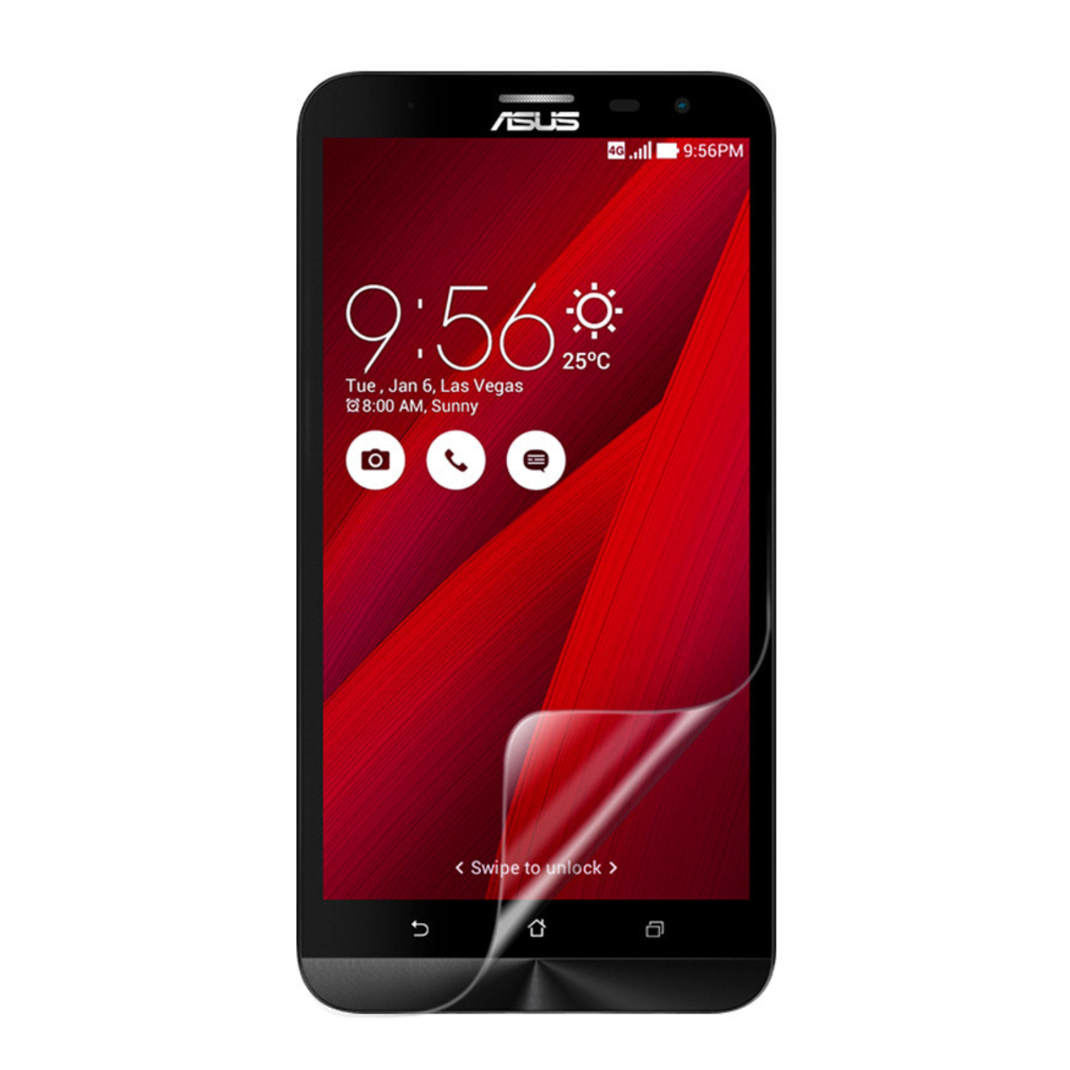 Two 9eight5 hydrogel screen protectors for Asus Zenfone 2 Laser ZE601KL, showing clear, flexible protectors in packaging.