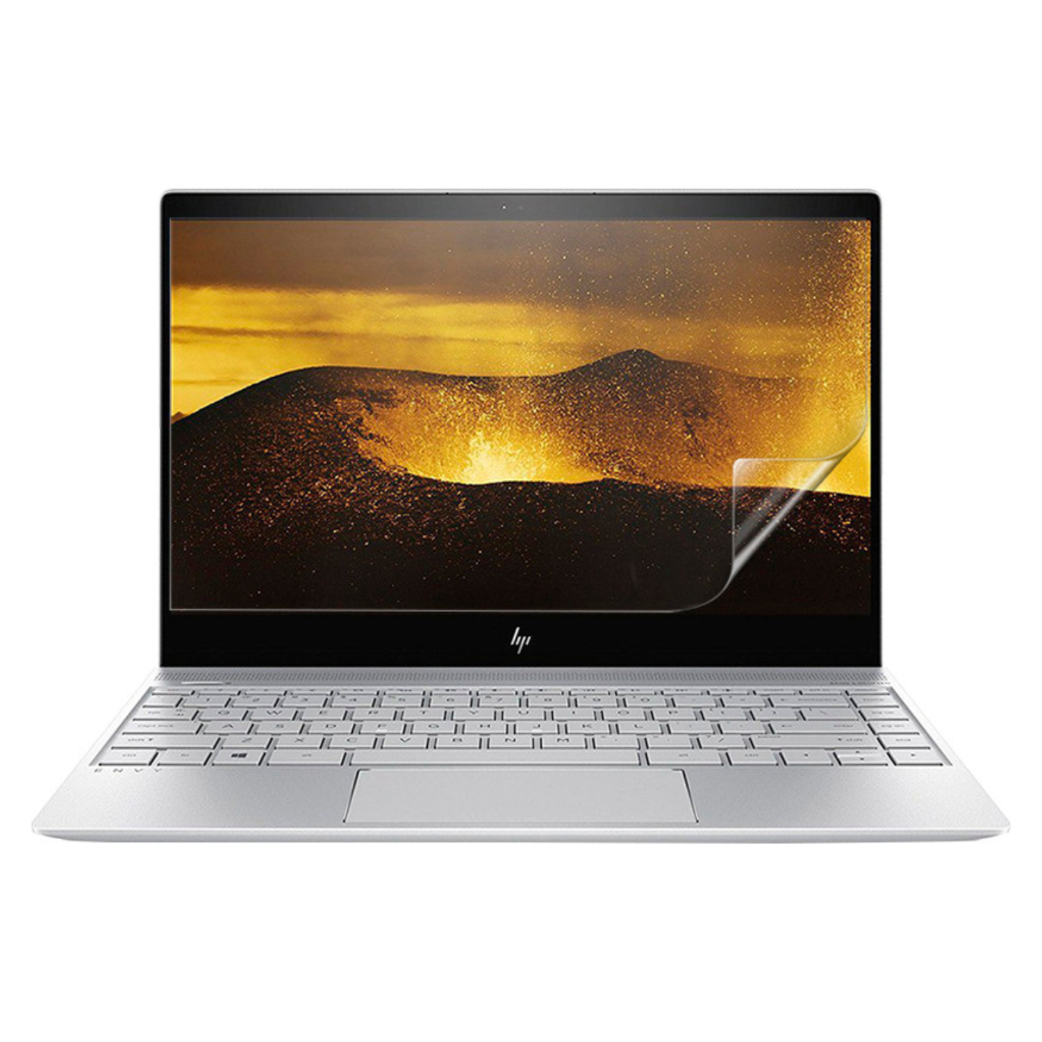 Hydrogel screen protector for HP Envy 13 AD017NA, showing a clear protective layer being applied to a laptop screen.