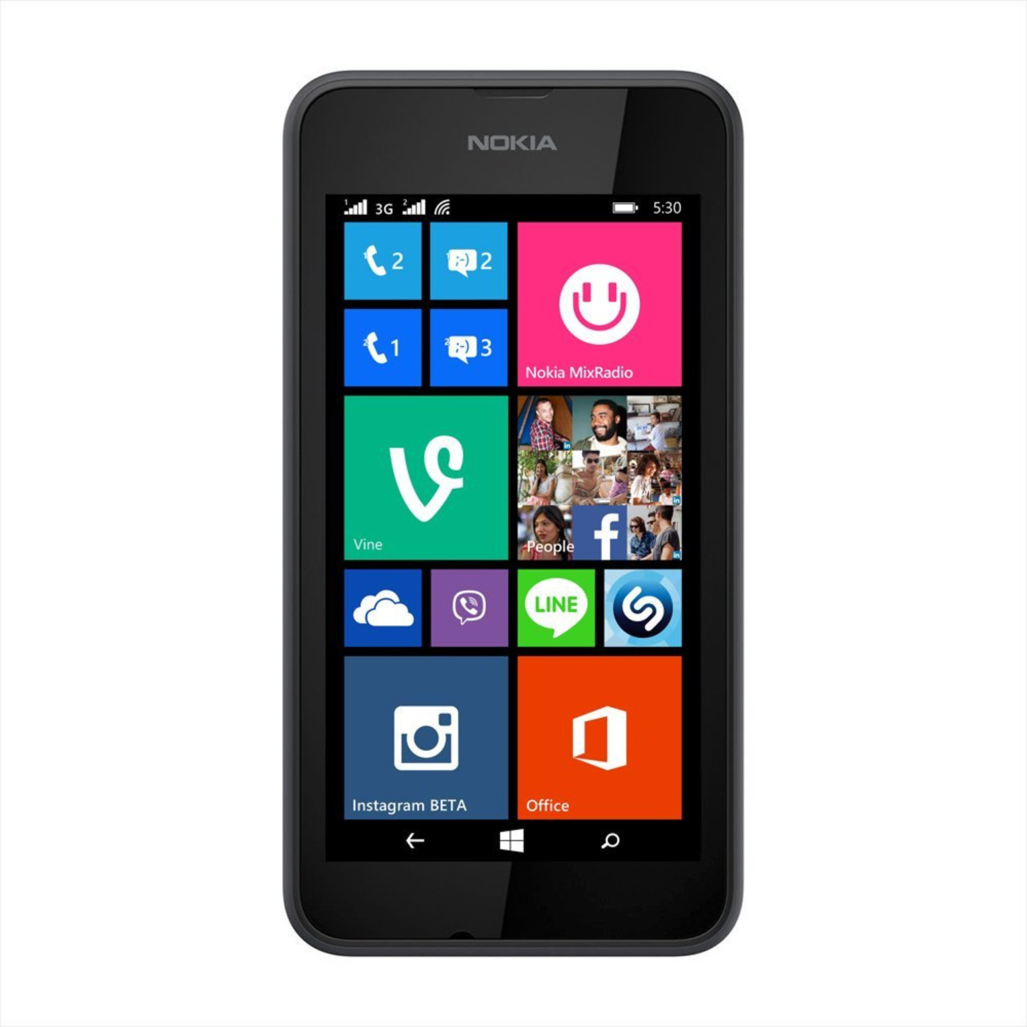 Pack of 2 9eight5 Hydrogel Screen Protectors for Nokia Lumia 530 Dual SIM, showing clear, flexible protective film on phone screen