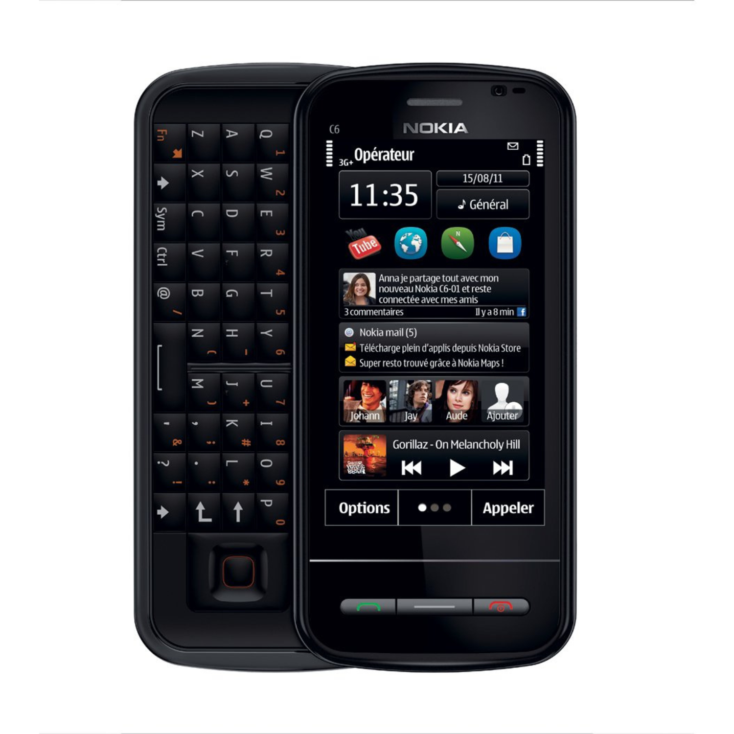 Two clear Hydrogel screen protectors for Nokia C6 by 9eight5, showing the flexible, transparent film design for screen protection.