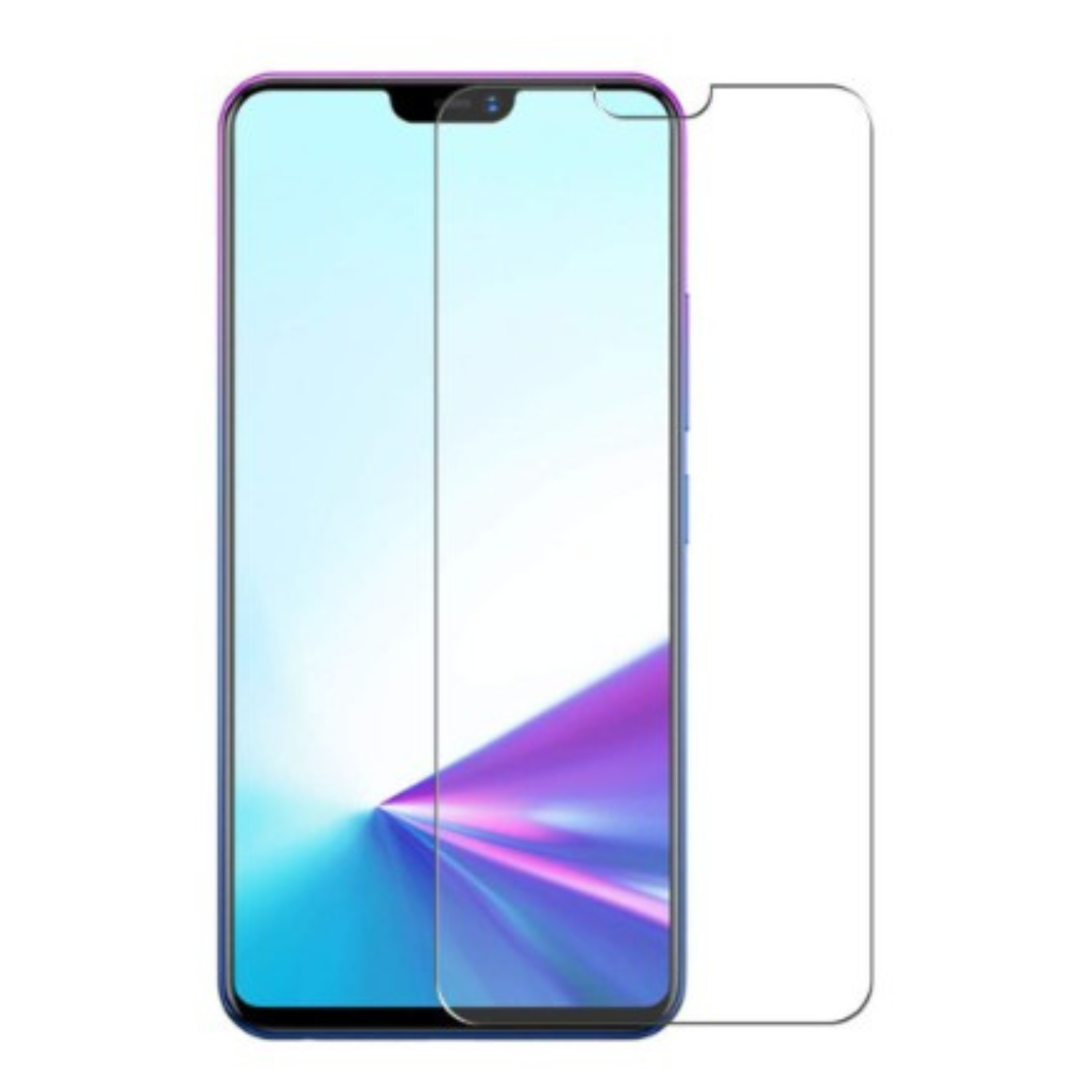 9eight5 Hydrogel screen protector for Vivo Z3x showing clear, flexible film covering a smartphone screen.