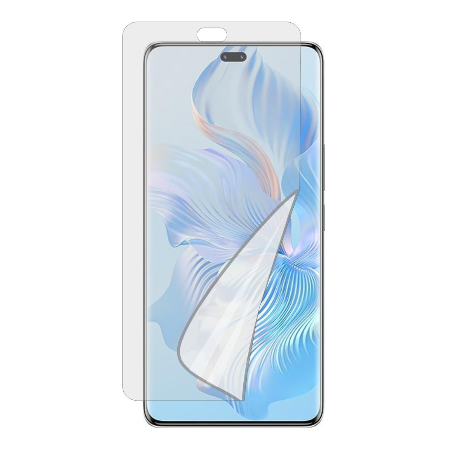 Two 9eight5 Hydrogel Screen Protectors for Honor 80 smartphones, showing clear, flexible film for screen protection.