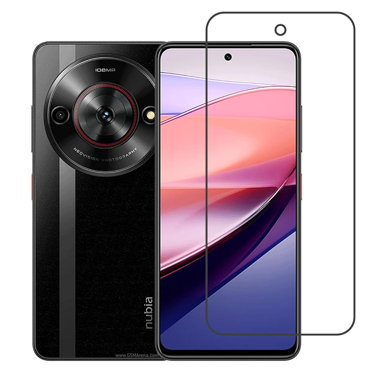 Hydrogel screen protector for Nubia Focus by 9eight5, showing clear, flexible film covering the device screen.