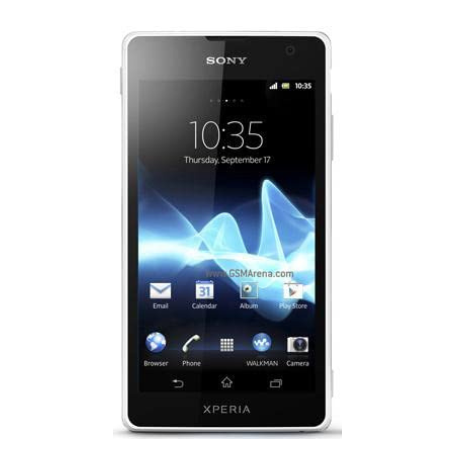 9eight5 Hydrogel screen protector for Sony Xperia GX SO-04D, clear and precise fit, showing the protector applied to the phone screen.